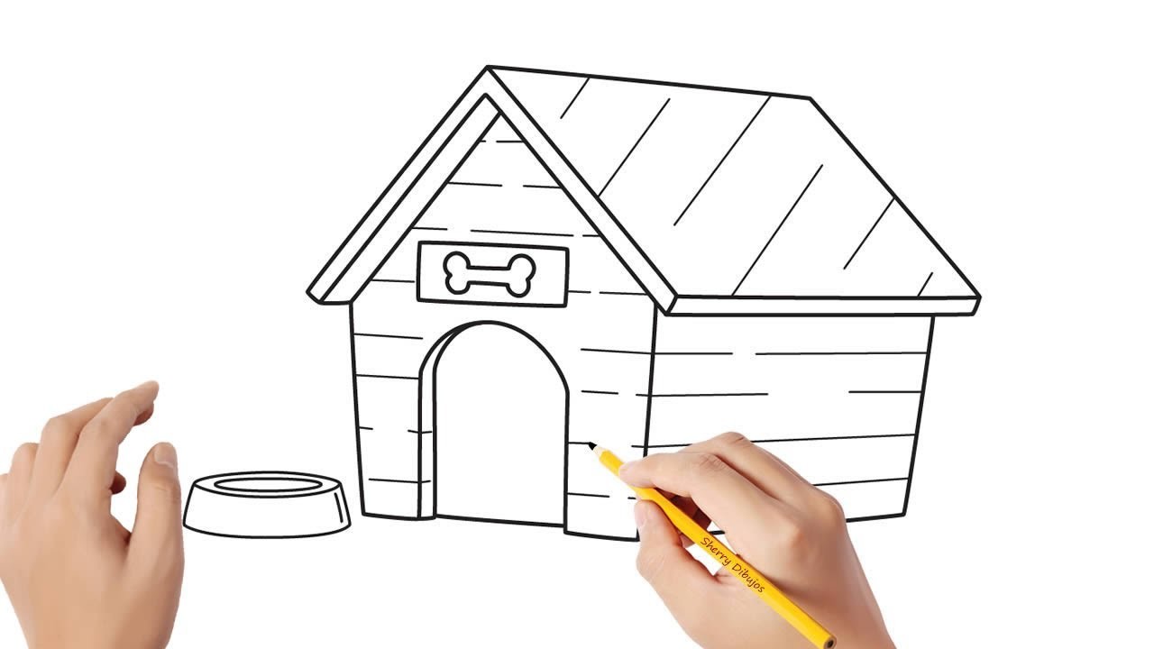 Cómo dibujar una casa de perro | Dibujos sencillos