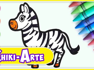 Cómo dibujar una Cebra - Dibujos para Niños | Chiki-Arte Aprende a Dibujar
