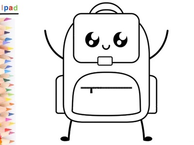 Como dibujar una MOCHILA KAWAII | dibujos para niños ????⭐ How to draw a CUTE BAG | drawings for kids