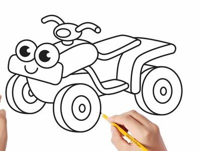Cómo dibujar una moto quad | Dibujos sencillos