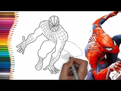 Como Dibujar y Colorear al Hombre araña- Spider - Dibujos Para Niños - Learn Colors