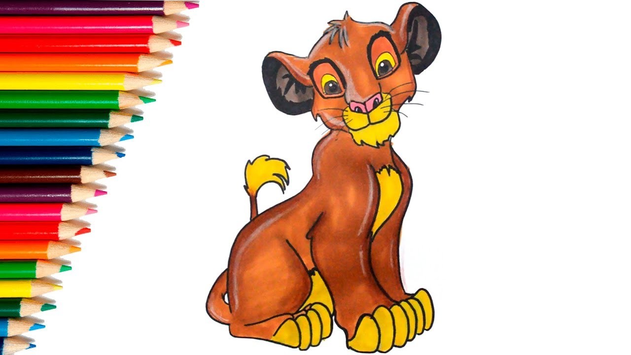 ???? Dibuja y colorea al Rey León película Disney ???? Dibujos para niños