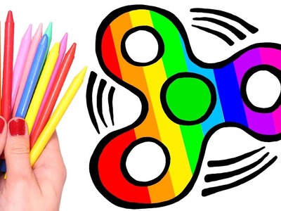 Dibuja y colorea un Spinner Arcoiris???????? Dibujos para niños