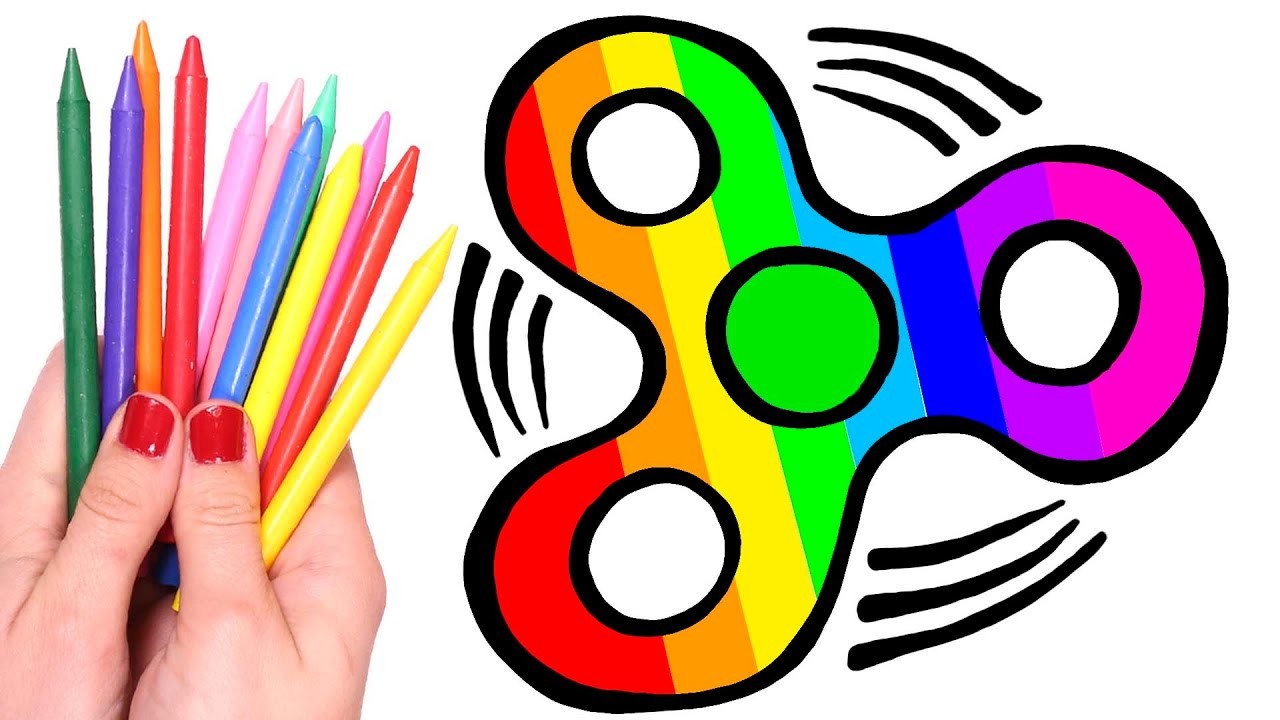 Dibuja y colorea un Spinner Arcoiris???????? Dibujos para niños