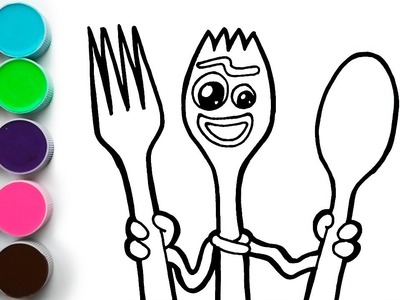 Dibuja y Pinta a Forky de Toy Story 4 - Dibujos Para Niños. FunKeep