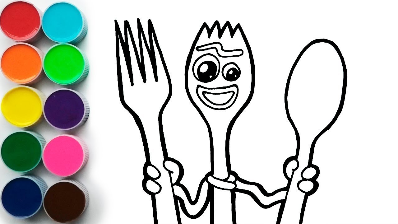 Dibuja y Pinta a Forky de Toy Story 4 - Dibujos Para Niños. FunKeep