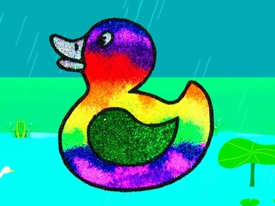 LA MEJOR FORMA de Pintar Facil Dibujos con ARENA Y GLITTER 2019 (Miralo)????How to Draw a Rainbow Duck