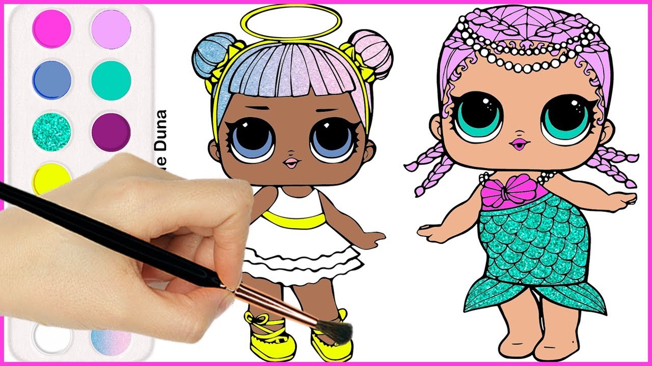 LOL Suprise - Coloreando a Sugar y Mermaid - Dibujos para Pintar y Aprender Colores para Niños