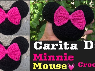 Carita De Minnie Mouse (Aplicación ) Para Un Bolso, gorro, Cobijita, Blusa, etc.
