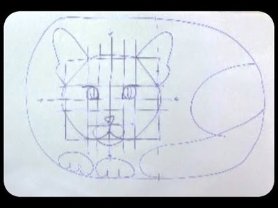Como dibujar la cara de un gato paso a paso para pintar sobre piedra   Pedreta de Riu by Susana Puig