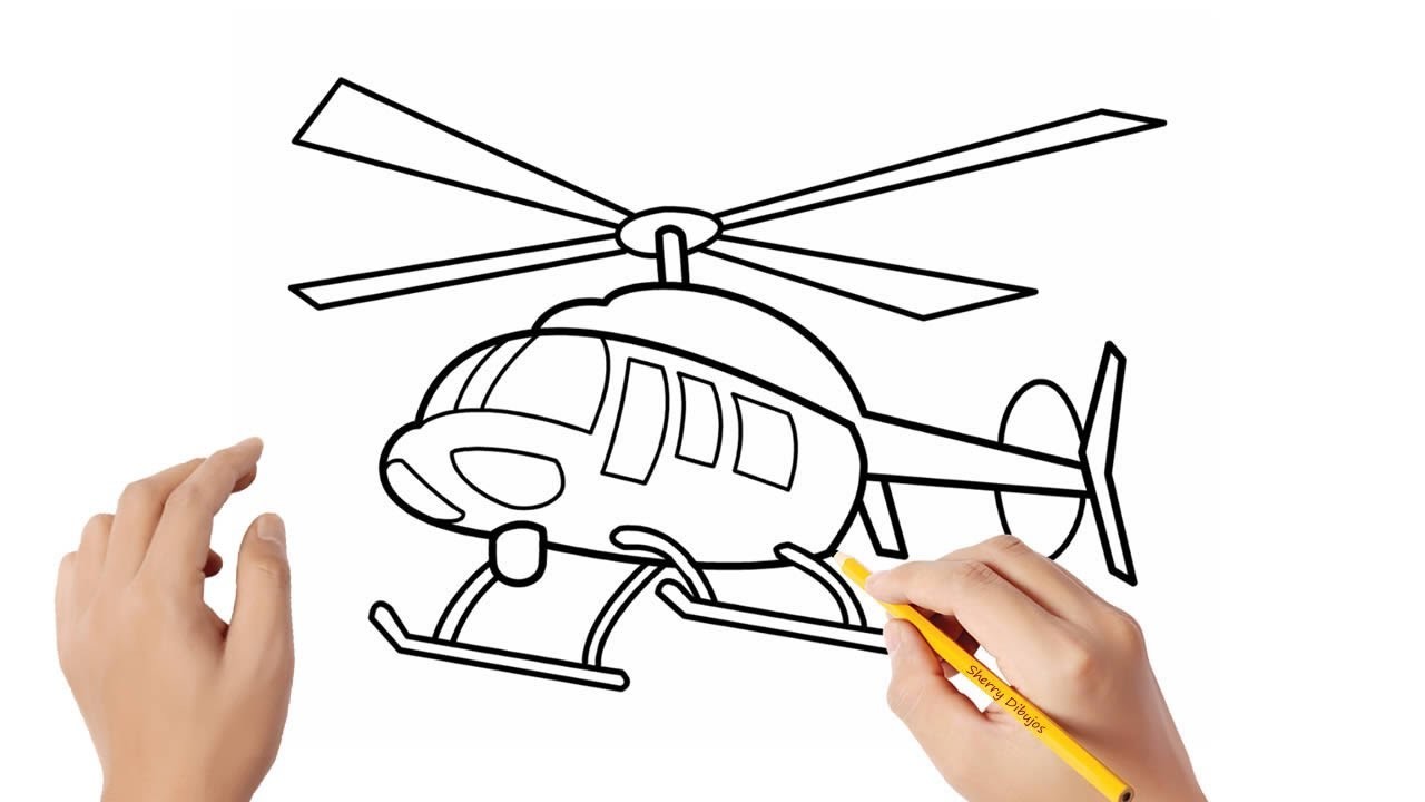 Cómo dibujar un helicóptero | Dibujos sencillos