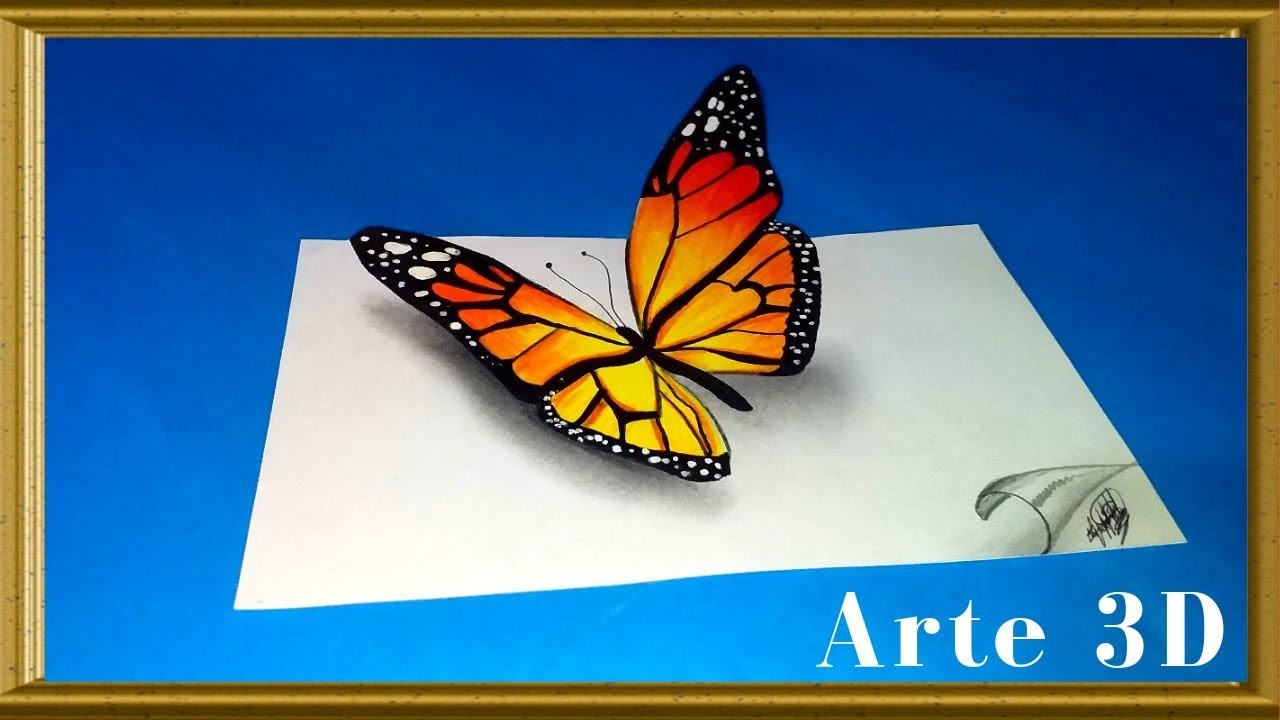 Como dibujar una mariposa en 3D ? | How to draw a butterfly in 3D