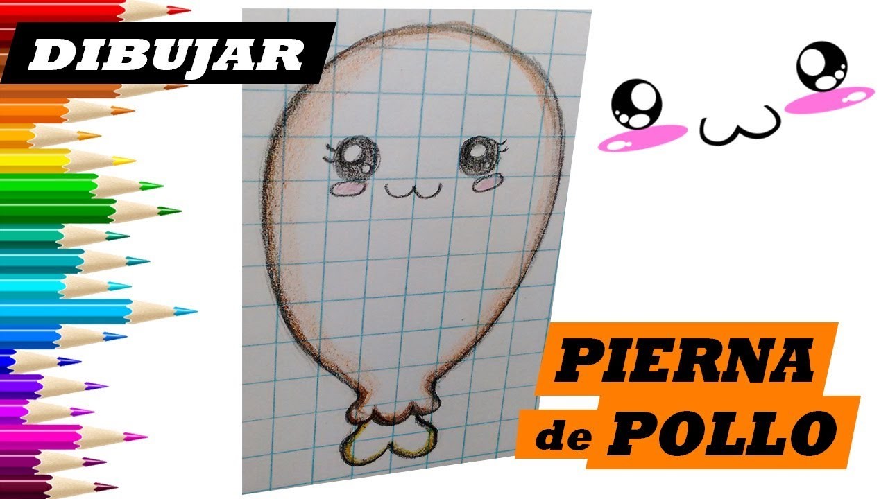 Como dibujar una PIERNA DE POLLO KAWAII ????????
