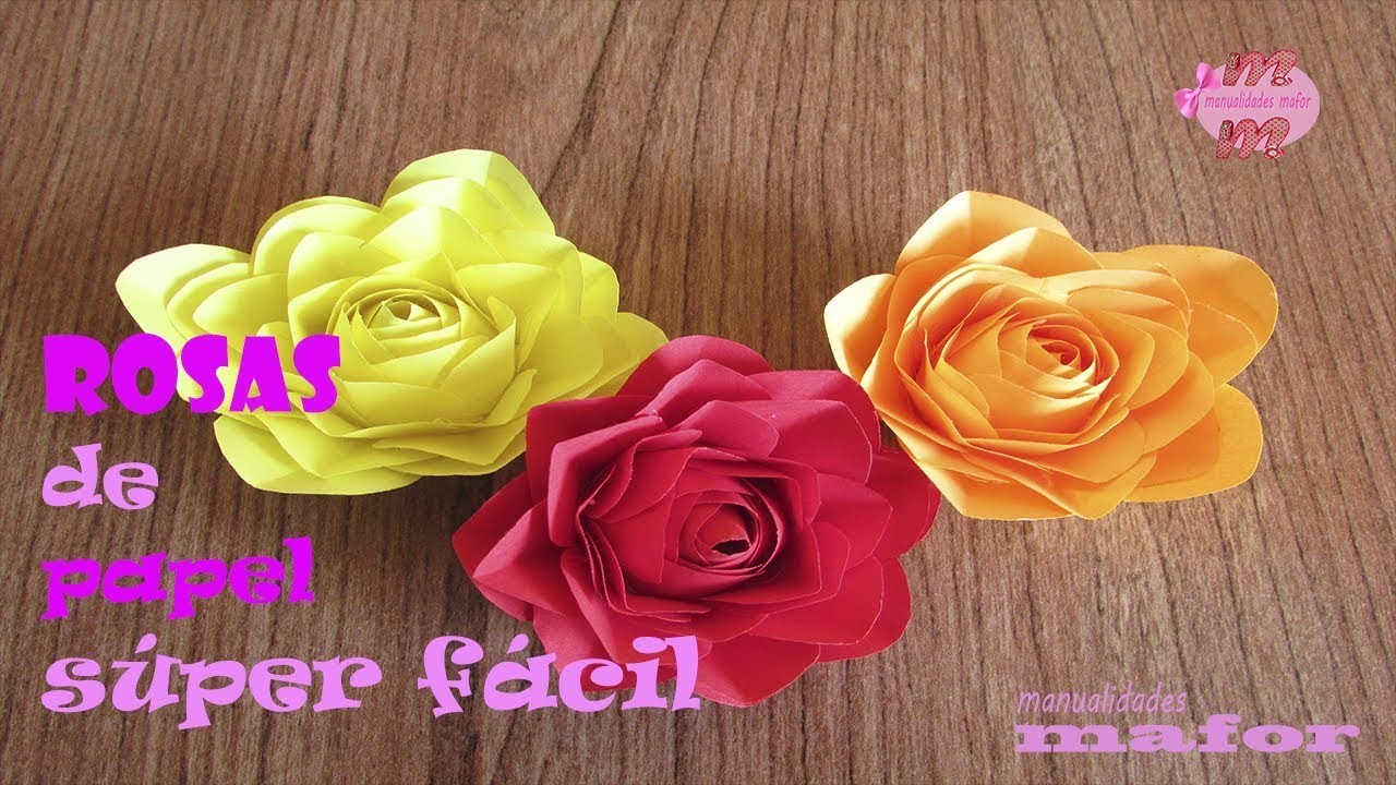 CÓMO HACER ROSAS de PAPEL súper FÁCIL.SUPER EASY PAPER ROSES