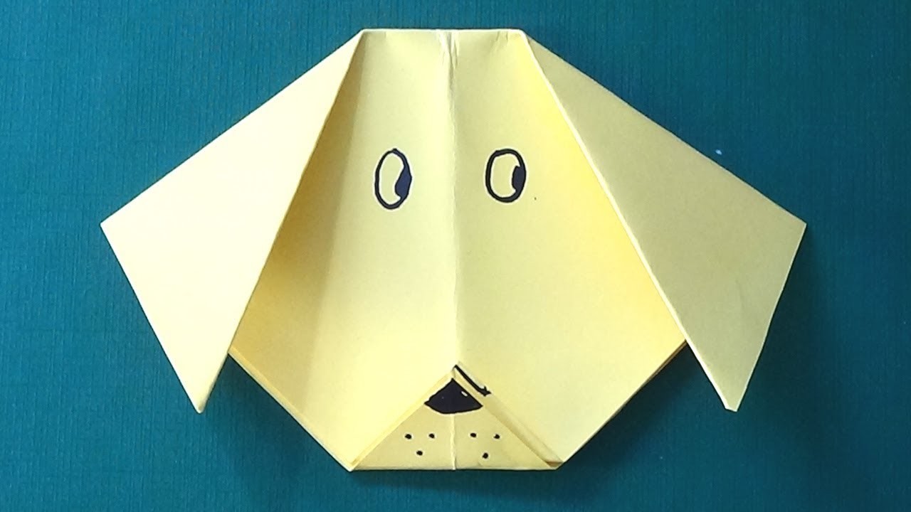 Como Hacer una Carita de Perro de Papel - ORIGAMI - Paper Dog Face