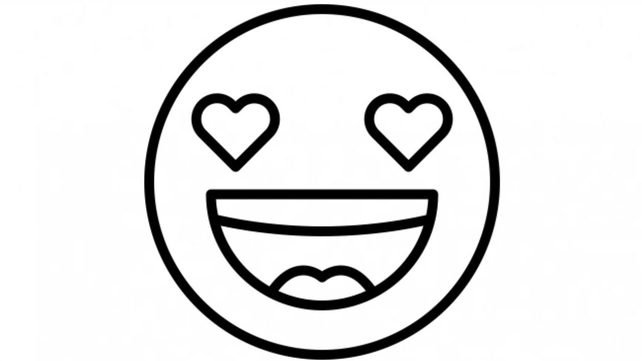 (Fácil) Como dibujar el emoji del enamorado  paso a paso
