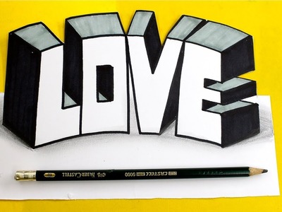 How to Draw 3D LOVE Letters Perspective - Como Dibujar Letras BONITAS en 3D - Dibujos de Amor