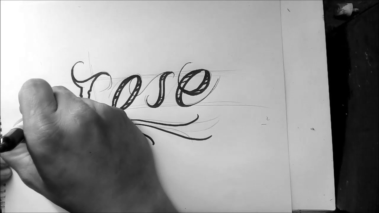 Letras para tatuar"Jose". chicano lettering.como hacer letras mano escritas.top lettering
