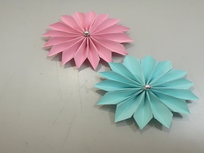 Origami fácil - How to make paper flower easy - cómo hacer flor de papel