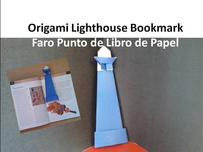 Origami Lighthouse Bookmark, DIY Book Reading Crafts  - Marcapáginas Faro de Papel, Punto de Libro