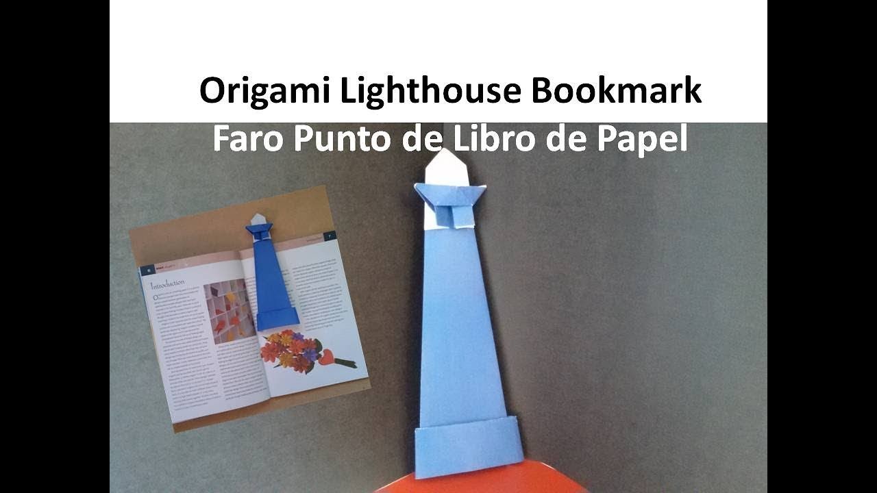 Origami Lighthouse Bookmark, DIY Book Reading Crafts  - Marcapáginas Faro de Papel, Punto de Libro
