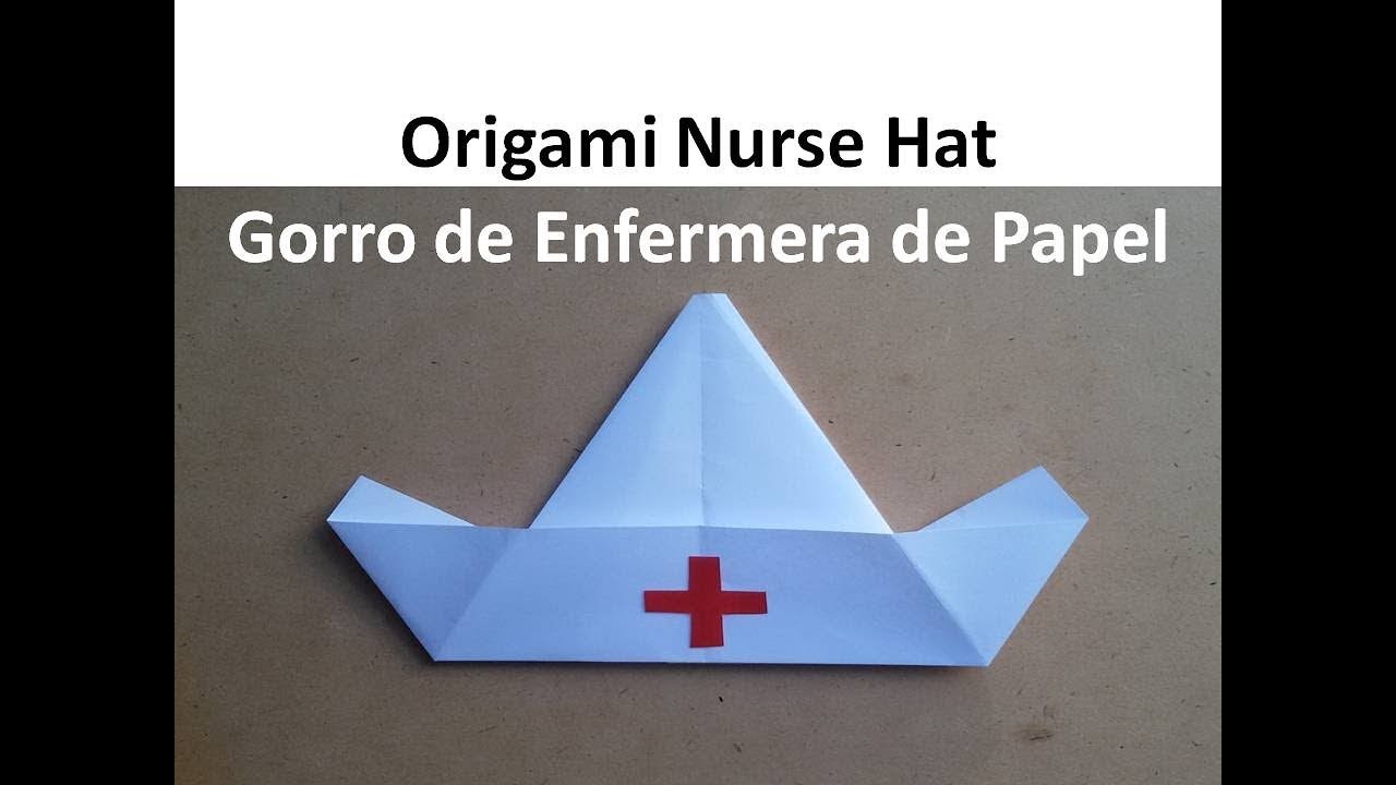 Origami Nurse ????‍⚕️Cap, DIY Doctor Hat Paper Crafts-Gorro de Enfermera de Papel,Manualidades Medicina