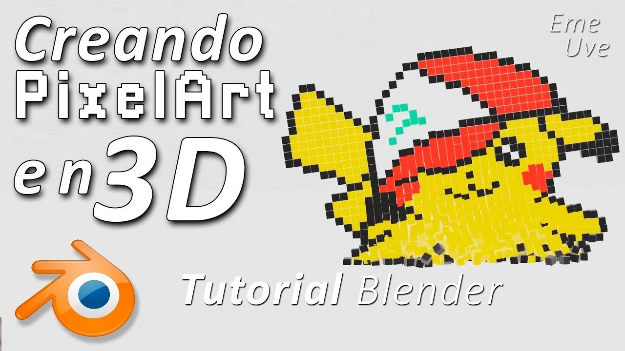 Tutorial Blender español para principiantes - Pixel Art en 3D creando a Pikachu - Pokémon