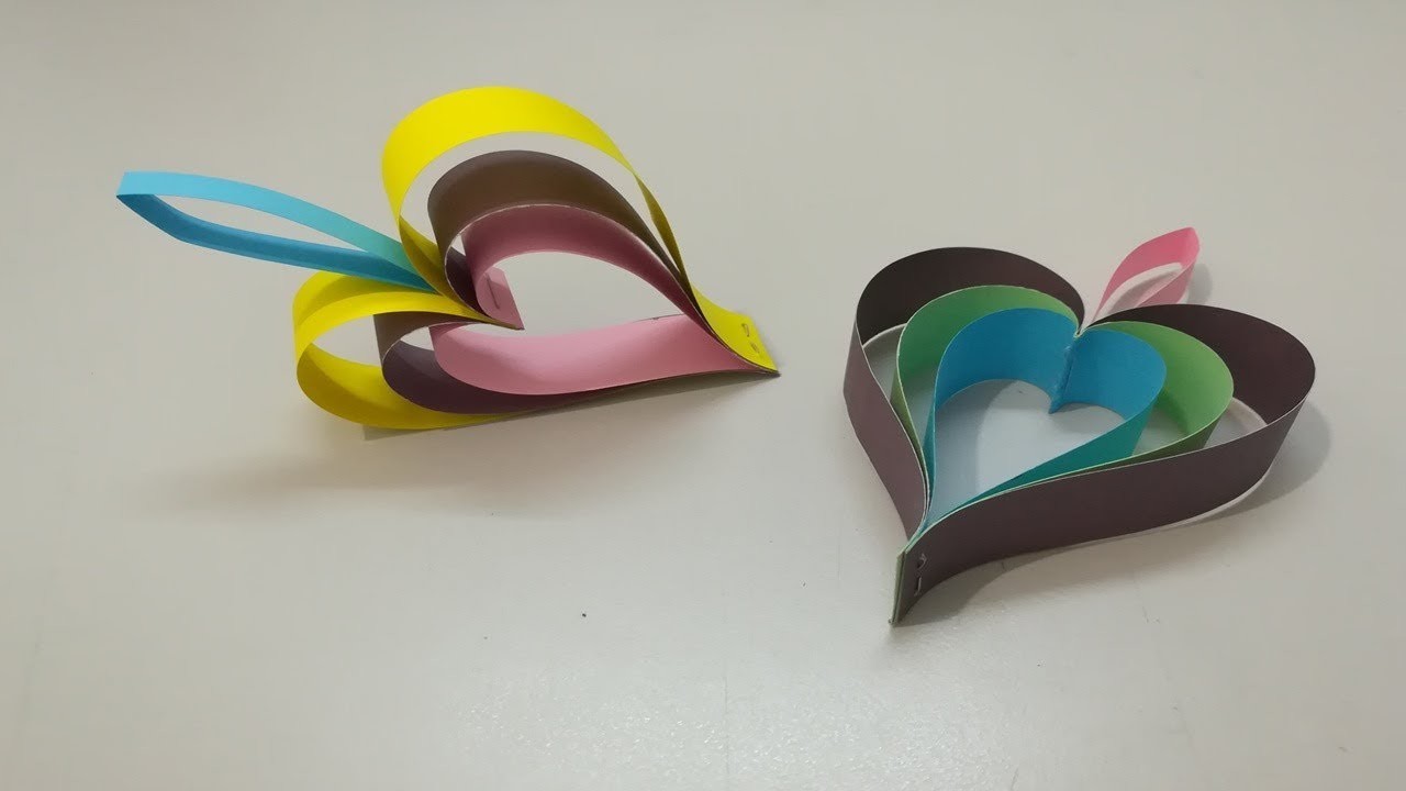 Tutorial : cómo hacer Corazones de papel - paper Hearts making - Valentines Day