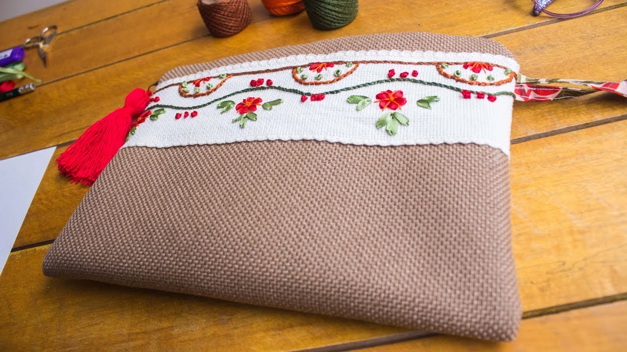 Bordado a mano: puntada decorativa# 28.Libro de bordados.Ribbon embroidery border.stitch decorative