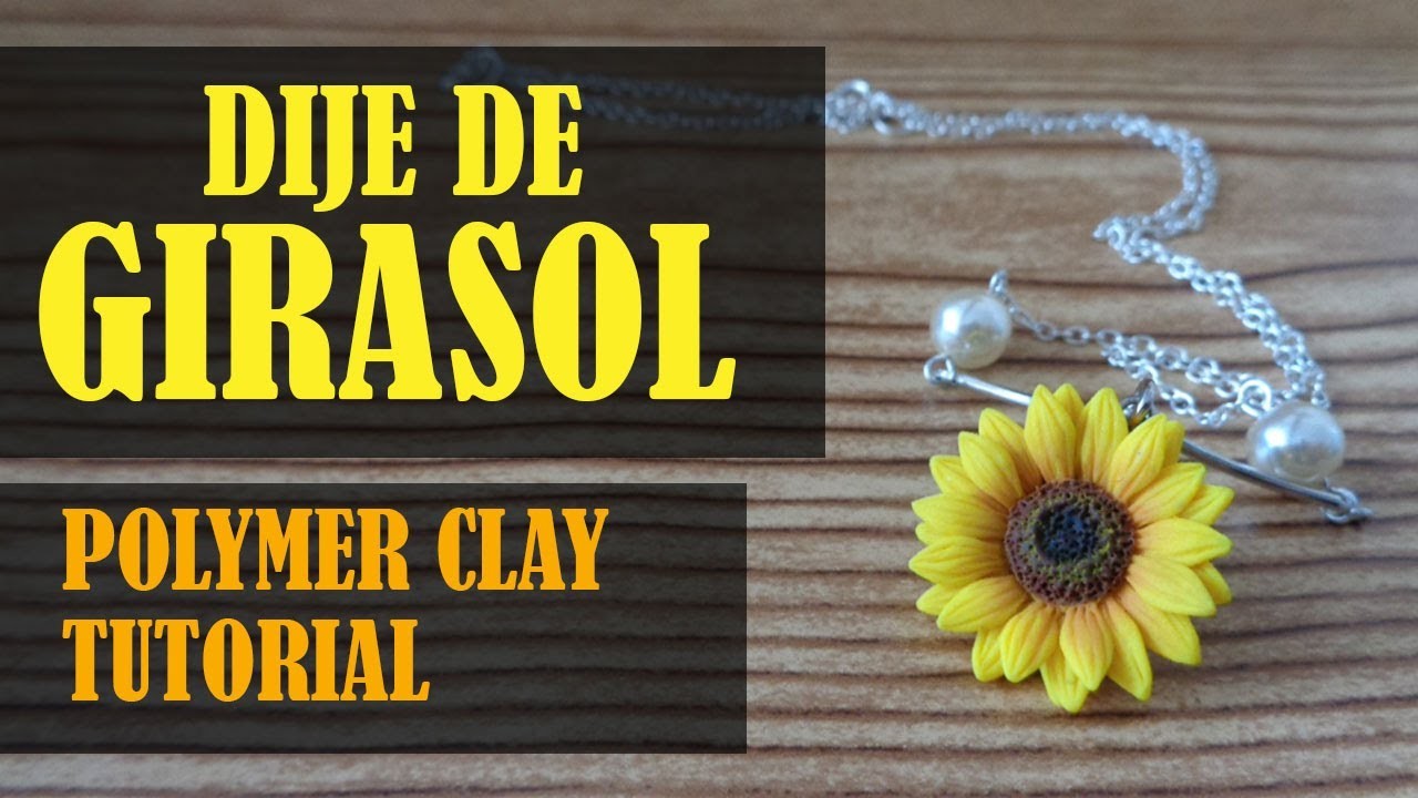????¿Cómo hacer un dije de girasol en arcilla polimérica?. Polymer clay sunflower necklace tutorial.