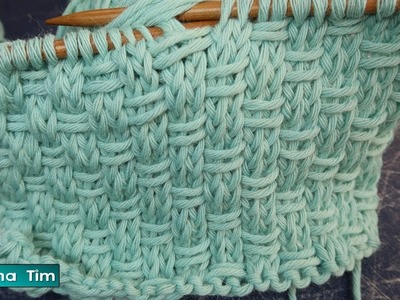 Cómo tejer Punto Canasta o Cesta Tejido a dos agujas. Beautiful Knitting Stitch Pattern № 892