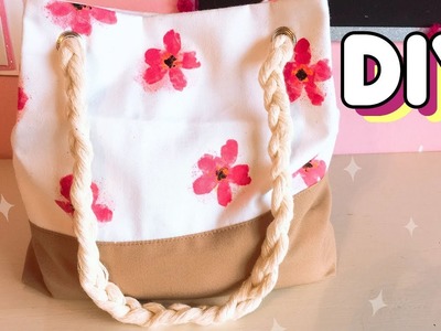 DIY | Bolsa con flores pintadas | ¡SÚPER FÁCIL! - Kiosweet