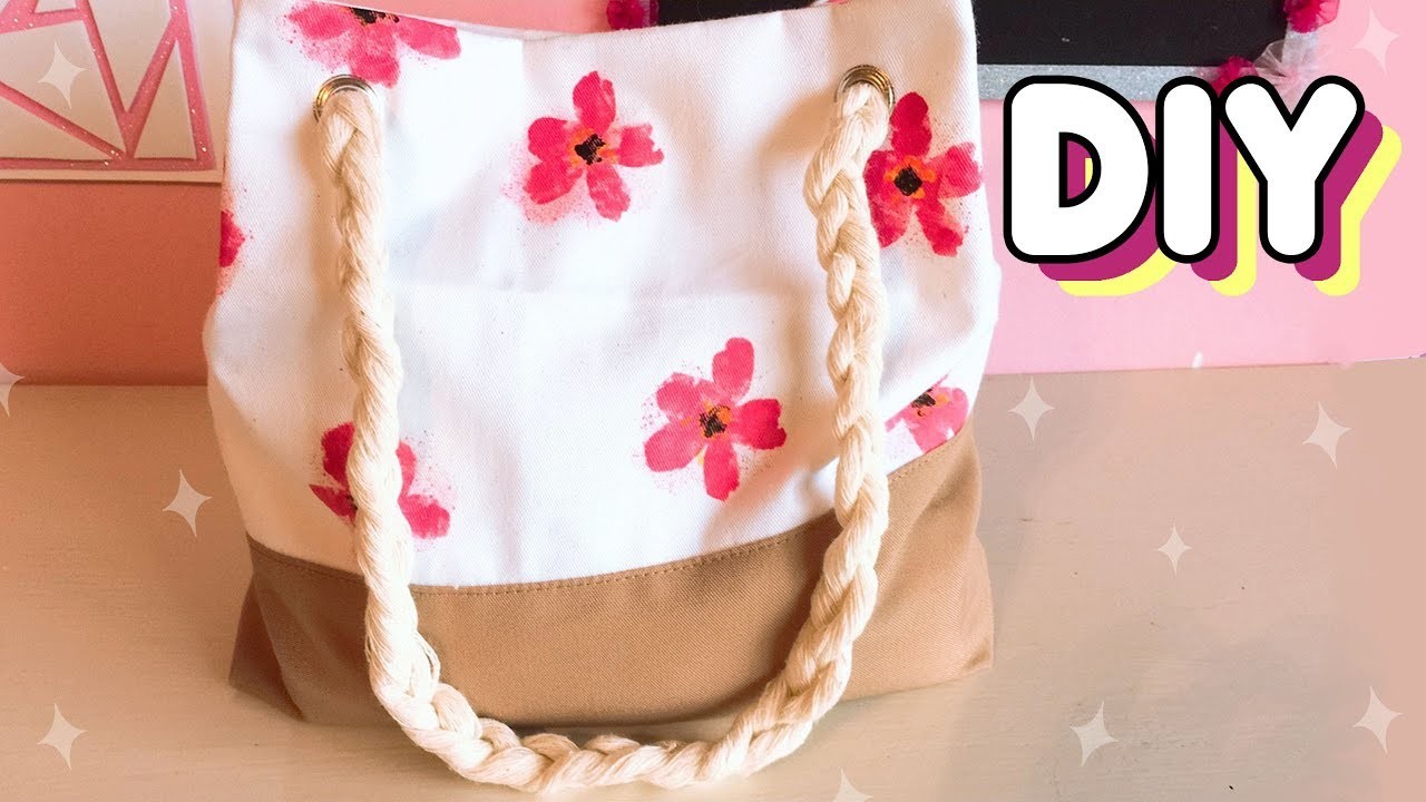 DIY | Bolsa con flores pintadas | ¡SÚPER FÁCIL! - Kiosweet