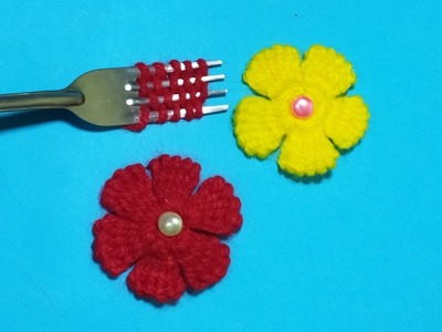 FLORES CON TENEDOR #11. Hand Embroidery Amazing Trick, Easy Flower Embroidery WITH FORK, Sewing Hack
