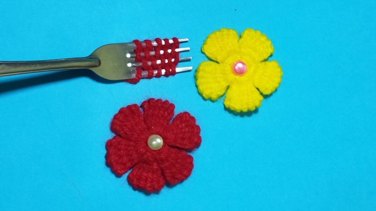 FLORES CON TENEDOR #11. Hand Embroidery Amazing Trick, Easy Flower Embroidery WITH FORK, Sewing Hack