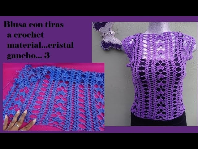 Blusa con tiras a crochet o ganchillo (parte 1)#crochet #blusasnorma #normaysustejidos
