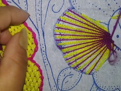 Bordado de Flor jaspeada(embroider pansy flowers) PUNTADA de BORDADO de FLOR GRANDE, bordar a mano.
