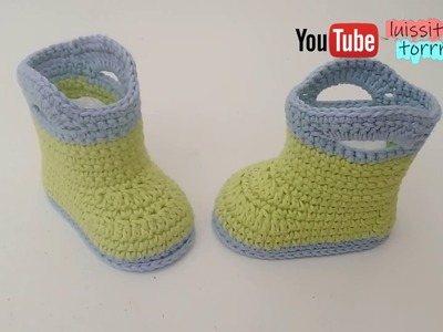 Botitas tejidas a crochet para bebé - baby crochet - ganchillo