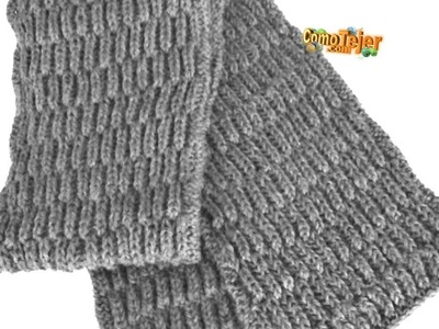 Bufanda para Hombre. Reversible. Men's Scarf Knitting 2 agujas.tricot.palitos (683)