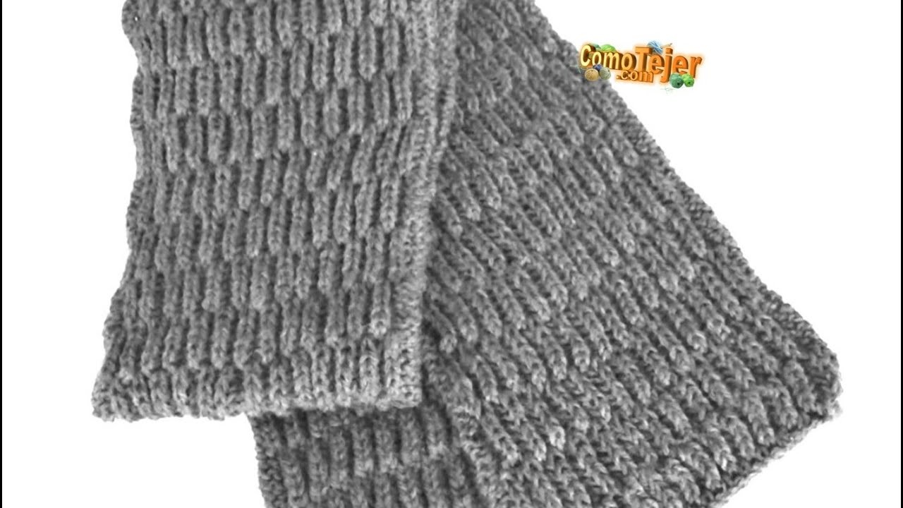 Bufanda para Hombre. Reversible. Men's Scarf Knitting 2 agujas.tricot.palitos (683)