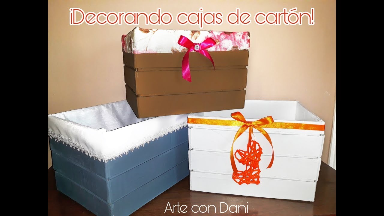 Cestos hechos de cajas de cartón | Arte con Dani????