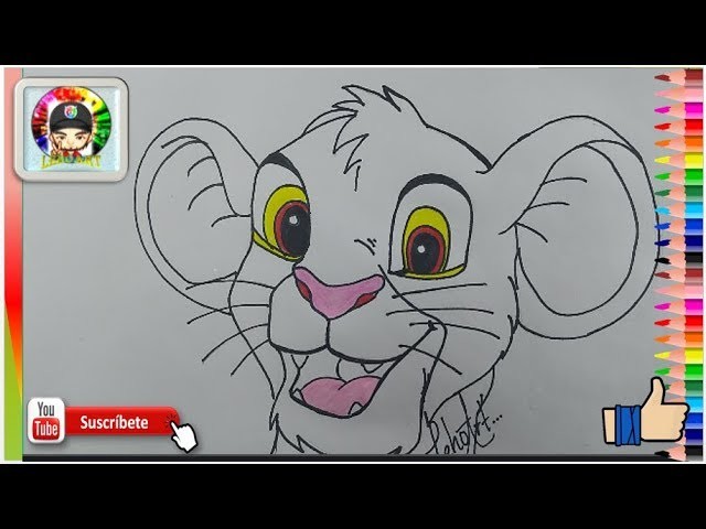 Como dibujar a simba | Draw simba lion king - how to draw lion king | LEHOART