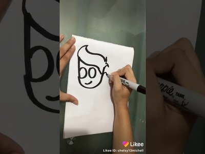 Como hacer un dibujo con la palabra boy