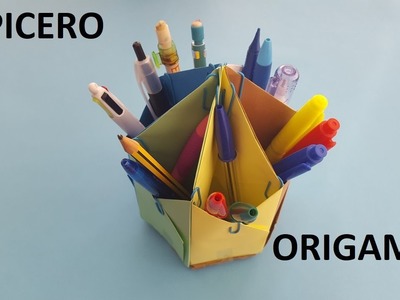 Cómo hacer un portalápices de papel -  Origami - Manualidades