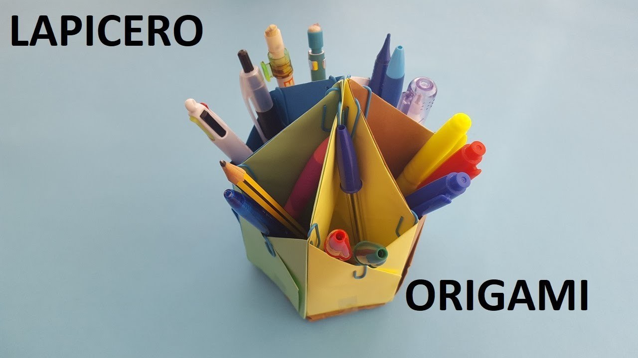 Cómo hacer un portalápices de papel -  Origami - Manualidades