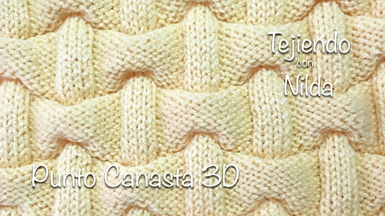 Cómo tejer punto Canasta con Relieve (3D). How to knit basket weave stitch