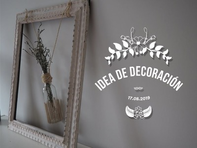 DIY cuadro. Idea de decoración para pared. cuadro retro con florero