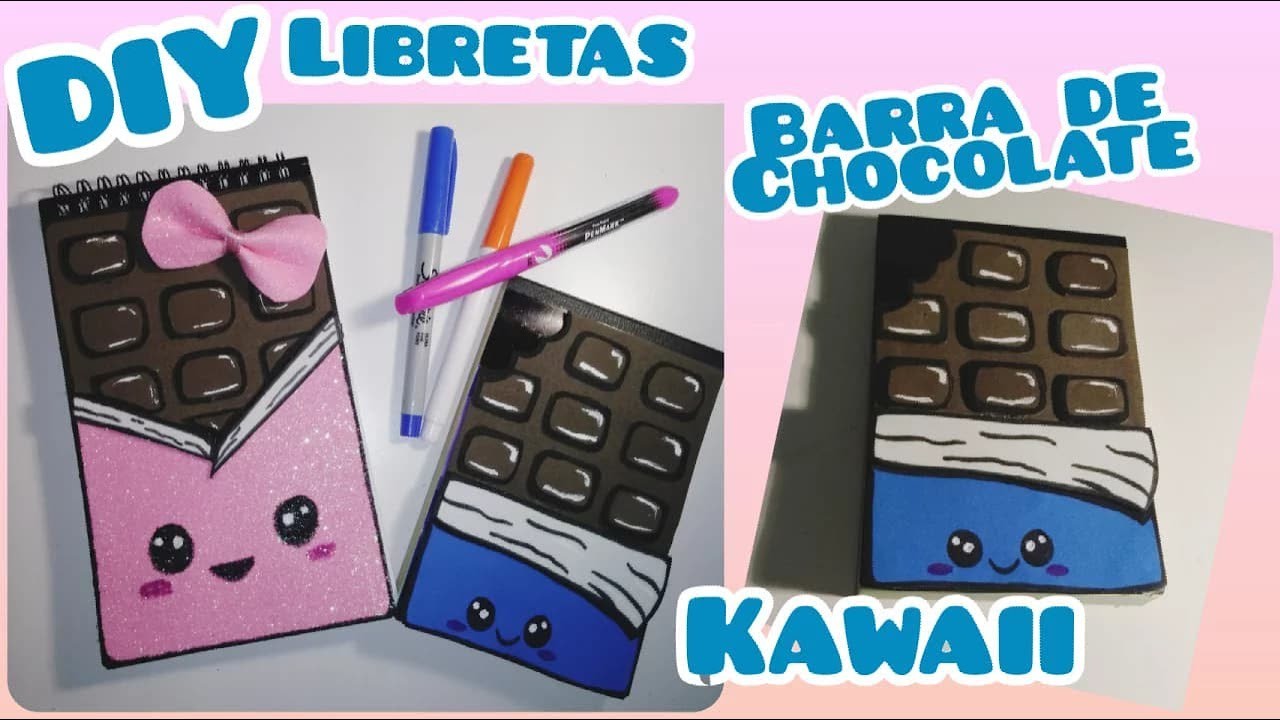 DIY Libretas barra de chocolate Kawaii