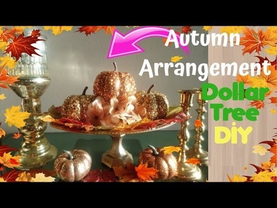 Dollar Tree - DIY Arreglo de otoño. Centro de mesa. how to make an autumn arrangement