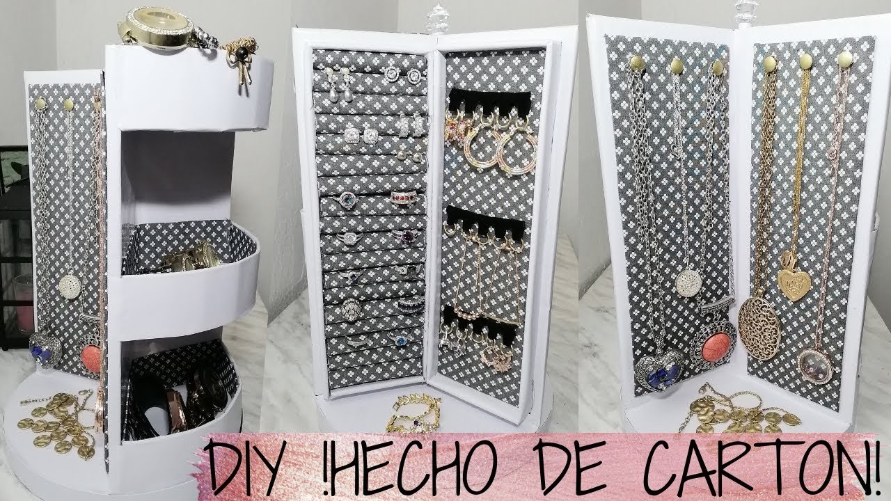 ORGANIZADOR GIRATORIO DE CARTON PARA ACCESORIOS Y JOYAS | DIY